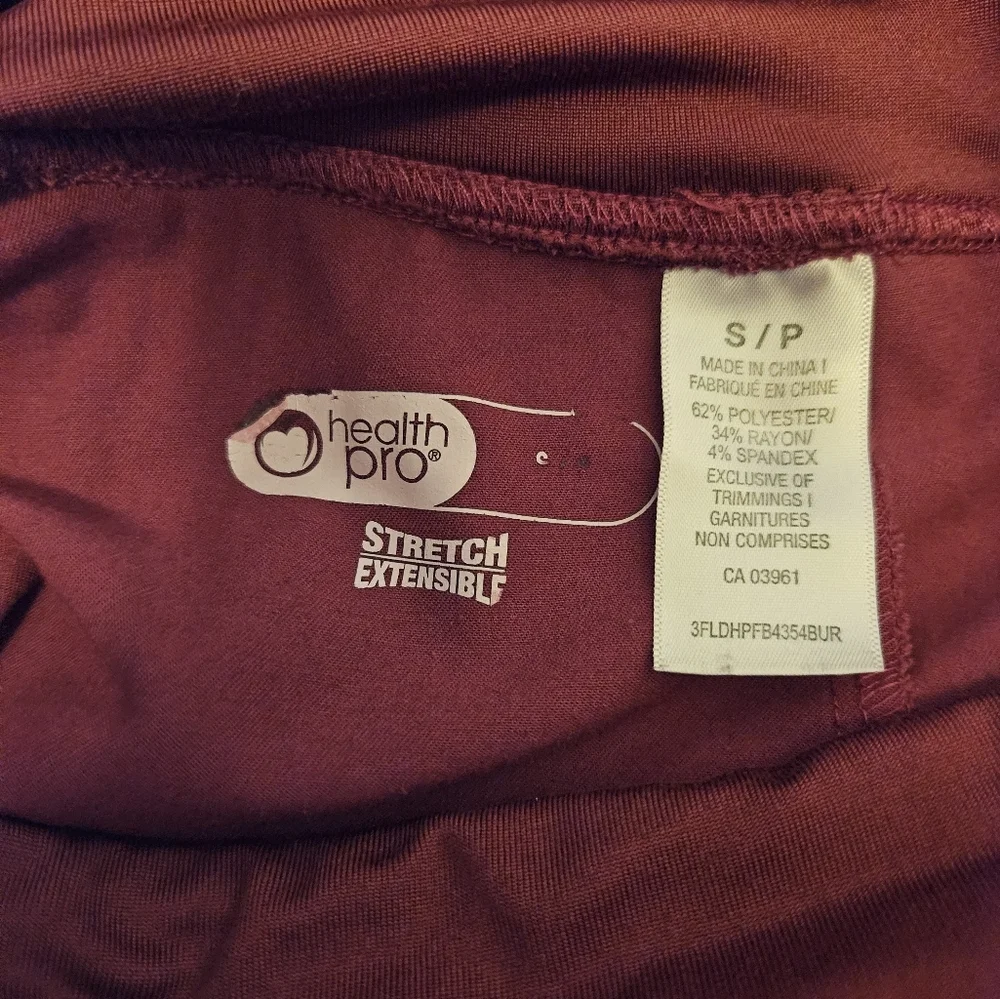 Health Pro Stretch Raspberry Scrub Pants size S - Picture 3 of 3